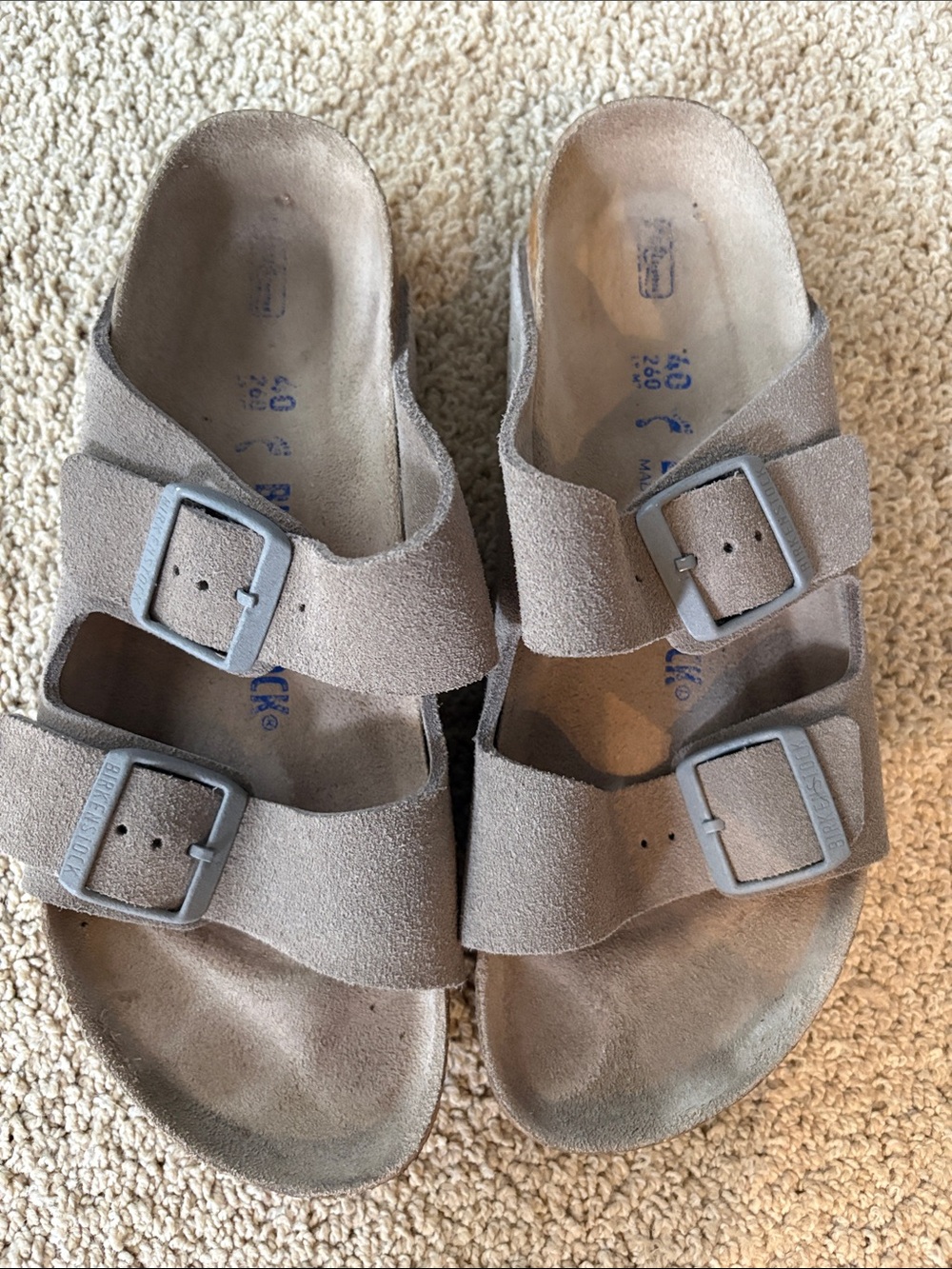 Birkenstock gray soft footbed 40 Arizona